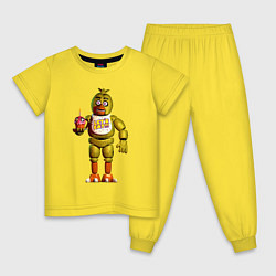 Пижама хлопковая детская Чика и Мистер Кекс, цвет: желтый