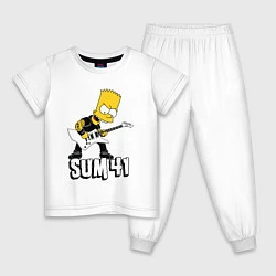 Пижама хлопковая детская Sum41 Барт Симпсон рокер, цвет: белый