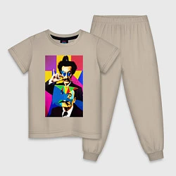 Пижама хлопковая детская Salvador Dali: Pop Art, цвет: миндальный