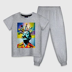 Пижама хлопковая детская Salvador Dali: Portrait, цвет: меланж
