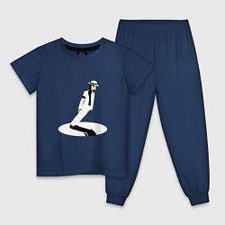 Пижама хлопковая детская Тень Майкла Джексона, цвет: тёмно-синий