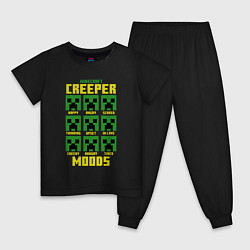 Пижама хлопковая детская Minecraft состояния, цвет: черный