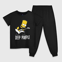 Пижама хлопковая детская Deep Purple Барт Симпсон рокер, цвет: черный