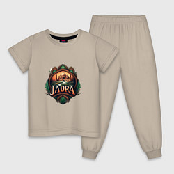 Пижама хлопковая детская Jadra, цвет: миндальный