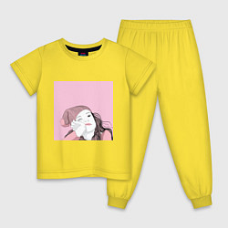 Пижама хлопковая детская Меланхолия, цвет: желтый