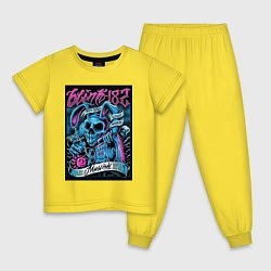 Пижама хлопковая детская Blink 182 рок группа, цвет: желтый