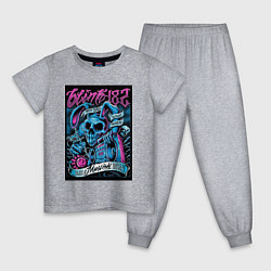 Пижама хлопковая детская Blink 182 рок группа, цвет: меланж