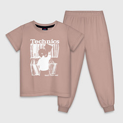 Пижама хлопковая детская Tichnics music, цвет: пыльно-розовый