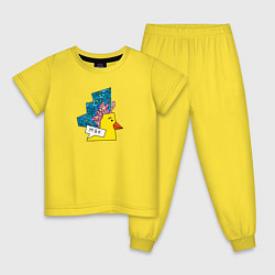 Пижама хлопковая детская Геометрический гусь МЯК, цвет: желтый