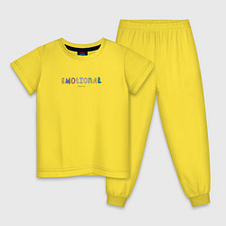 Пижама хлопковая детская Эмоционально устойчив, цвет: желтый