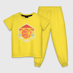 Пижама хлопковая детская Basket Baller, цвет: желтый