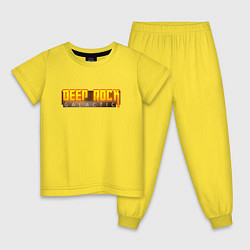 Пижама хлопковая детская Deep Rock Galactic logo, цвет: желтый