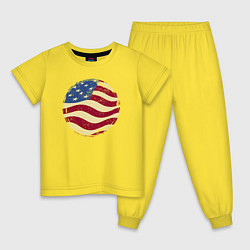 Пижама хлопковая детская Flag USA, цвет: желтый