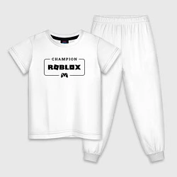 Пижама хлопковая детская Roblox gaming champion: рамка с лого и джойстиком, цвет: белый