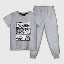 Пижама хлопковая детская Mercedes-Benz 300SL Roadster V2, цвет: меланж