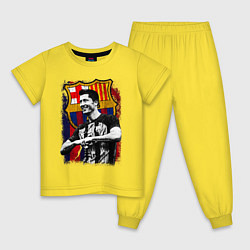 Пижама хлопковая детская Левандовски Барселона, цвет: желтый