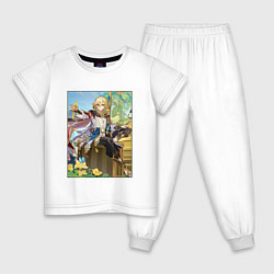 Пижама хлопковая детская Кавех Геншин импакт, цвет: белый