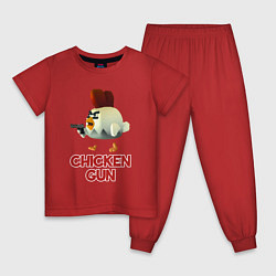 Пижама хлопковая детская Chicken Gun chick, цвет: красный