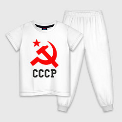 Пижама хлопковая детская СССР стиль, цвет: белый