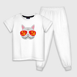 Пижама хлопковая детская Котик СССР, цвет: белый