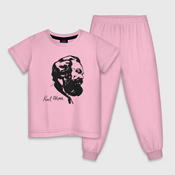 Пижама хлопковая детская Karl Marx, цвет: светло-розовый