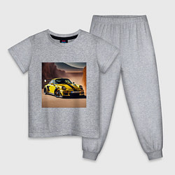 Пижама хлопковая детская Porsche 911, цвет: меланж