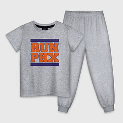 Пижама хлопковая детская Run Phoenix Suns, цвет: меланж