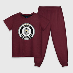 Пижама хлопковая детская Juventus club, цвет: меланж-бордовый