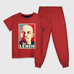 Пижама хлопковая детская Lenin, цвет: красный