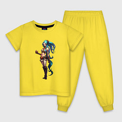 Пижама хлопковая детская Jinx art, цвет: желтый