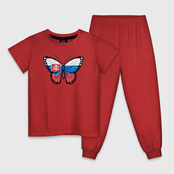 Пижама хлопковая детская Словакия бабочка, цвет: красный