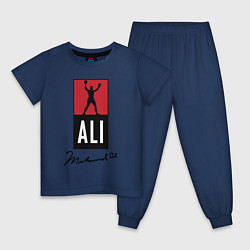 Пижама хлопковая детская Muhammad Ali boxer, цвет: тёмно-синий