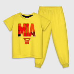 Пижама хлопковая детская Miami bucket, цвет: желтый