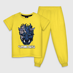 Пижама хлопковая детская Samurai gang, цвет: желтый