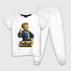 Пижама хлопковая детская Real vault boy, цвет: белый