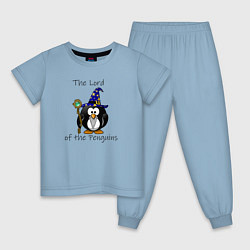 Пижама хлопковая детская Властелин пингвинов, цвет: мягкое небо