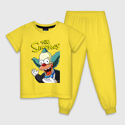 Пижама хлопковая детская Krusty the clown, цвет: желтый