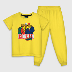 Пижама хлопковая детская Ironman, цвет: желтый