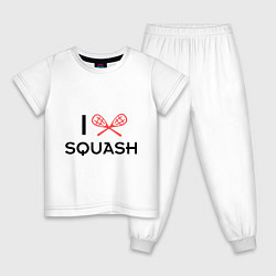Пижама хлопковая детская I Love Squash, цвет: белый