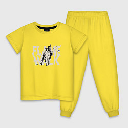 Пижама хлопковая детская Flame walk, цвет: желтый