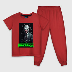 Пижама хлопковая детская Payday 3 mask, цвет: красный