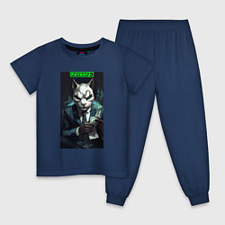 Пижама хлопковая детская Payday 3 cat, цвет: тёмно-синий