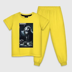 Пижама хлопковая детская Payday 3 gorilla with money, цвет: желтый