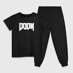 Пижама хлопковая детская Doom nightmare mode, цвет: черный