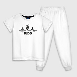 Пижама хлопковая детская Judo pulse, цвет: белый
