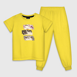 Пижама хлопковая детская Любимые персонажи Honkai, цвет: желтый