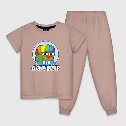 Пижама хлопковая детская Clown world, цвет: пыльно-розовый