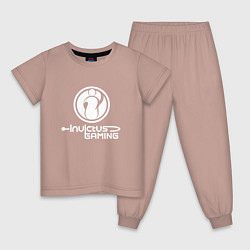 Пижама хлопковая детская Invictus Gaming logo, цвет: пыльно-розовый