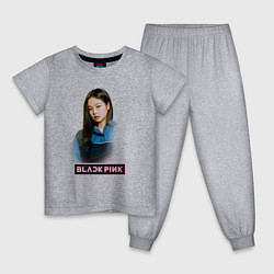 Пижама хлопковая детская Blackpink shut down, цвет: меланж