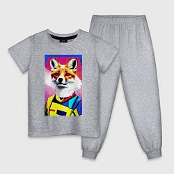 Пижама хлопковая детская Fox - pop art - fashionista, цвет: меланж